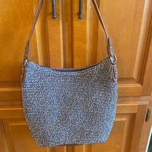 The Sak Blue and Brown Tweed Shoulder Bag